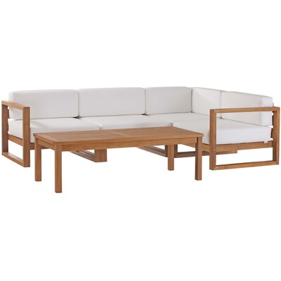 Modway Furniture Upland 5-Piece Outdoor Patio Teak Wood Sectional Sofa Set by Modway, 889654965039, EEI-4619