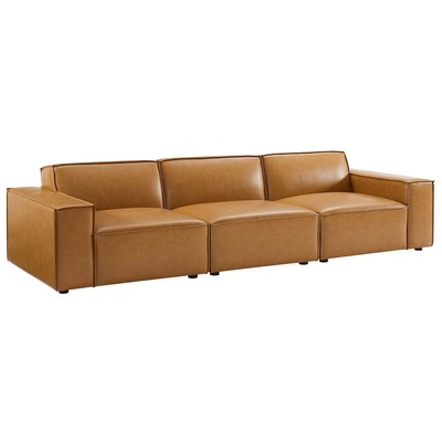 Modway Furniture Restore Vegan Leather 3-Piece Sofa EEI-4708-TAN