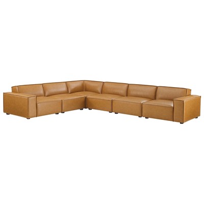 Modway Furniture Restore 6-Piece Vegan Leather Sectional Sofa EEI-4715-TAN