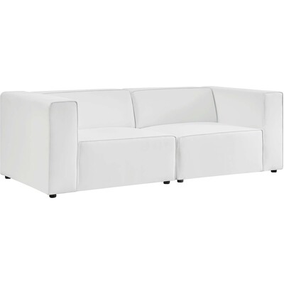 Modway Furniture Mingle 2-Piece Vegan Leather Sectional Sofa Loveseat by Modway, 889654948391, EEI-4788