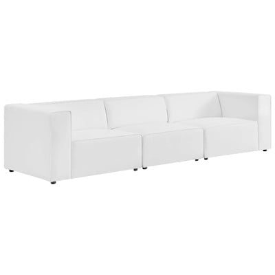 Modway Furniture Mingle Vegan Leather 3-Piece Sectional Sofa EEI-4789-WHI