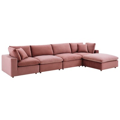 Modway Furniture Commix Down Filled Overstuffed Performance Velvet 5-Piece Sectional Sofa EEI-4820-DUS