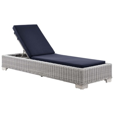 Modway Furniture Conway Outdoor Patio Wicker Rattan Chaise Lounge EEI-4843-LGR-NAV