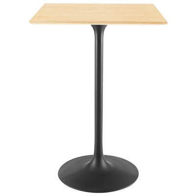 Modway Furniture Bar Tables, Square, , Bar and Dining Tables, 889654943310, EEI-4891-BLK-NAT,0 - 29.99 in