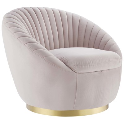 Modway Furniture Whirr Tufted Performance Velvet Swivel Chair EEI-5002-GLD-PNK
