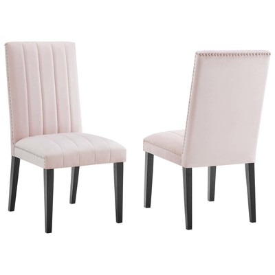 Modway Furniture Dining Room Chairs, Pink,Fuchsia,blush, Parsons, Velvet, Pink,Velvet, Dining Chairs, 889654928430, EEI-5081-PNK