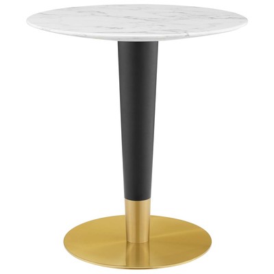 Modway Furniture Dining Room Tables, Pedestal, Black,Gold,White, Bar and Dining Tables, 889654946243, EEI-5121-GLD-WHI,Standard (28-33 in)