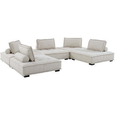 Modway Furniture Saunter 5-Piece Tufted Fabric Fabric Sectional Sofa by Modway, 889654927150, EEI-5210