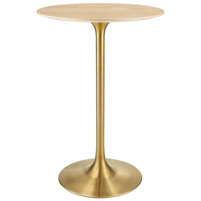 Modway Furniture Bar Tables, Round, , Bar and Dining Tables, 889654942320, EEI-5530-GLD-NAT,0 - 29.99 in