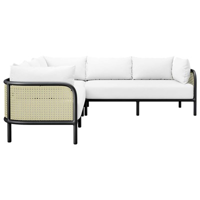 Modway Furniture Outdoor Beds, Cream,beige,ivory,sand,nudeWhite,snow, Aluminum,Aluminum, Synthetic Weave,WHITE, Aluminum, Chair, Daybeds and Lounges, 889654251705, EEI-5631-IVO-WHI