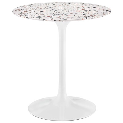 Modway Furniture Dining Room Tables, Pedestal,Round, Metal,Aluminum,BRONZE,Iron,Gunmetal,Steel,TITANIUMWhite, Bar and Dining Tables, 889654234135, EEI-5697-WHI-WHI,Standard (28-33 in)