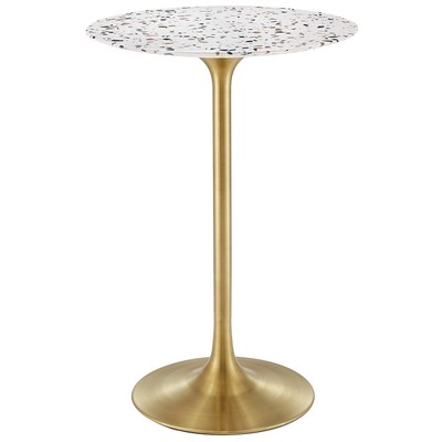 Modway Furniture Bar Tables, Round, , Bar and Dining Tables, 889654234203, EEI-5708-GLD-WHI,0 - 29.99 in