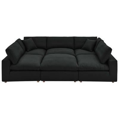 Modway Furniture Commix Down Filled Overstuffed 6-Piece Sectional Sofa EEI-5761-BLK