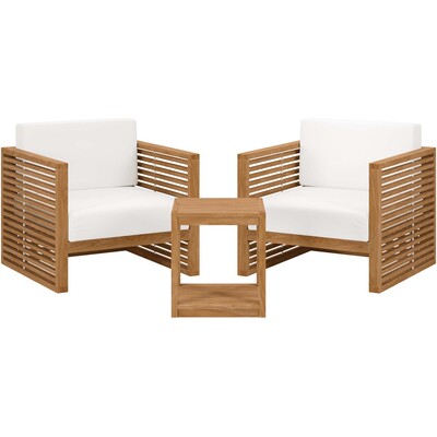 Modway Furniture Carlsbad 3-Piece Teak Wood Outdoor Patio Set by Modway, 889654246787, EEI-5838
