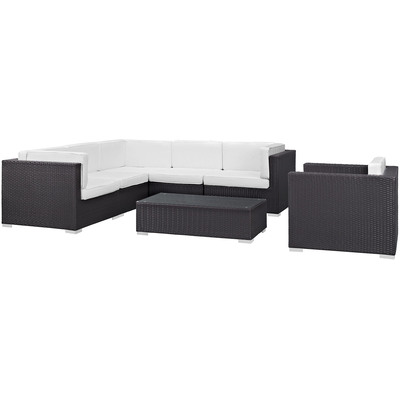 Modway Furniture Corona 7 Piece Outdoor Patio Sectional Set by Modway, 848387003203, EEI-606