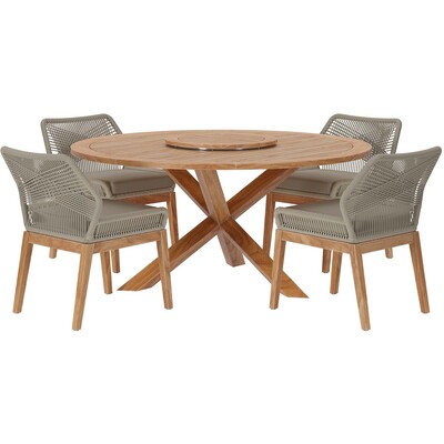 Modway Furniture Wellspring 5-Piece Outdoor Patio Teak Wood Dining Set by Modway, 889654273004, EEI-6118