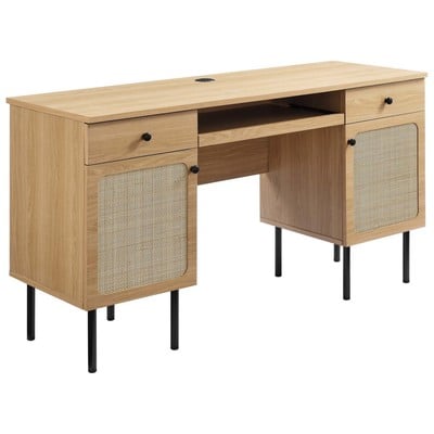 Modway Furniture Desks, Wood,HARDWOOD,Hardwoods,Rubberwood, Computer Desks, 889654258339, EEI-6199-OAK,Medium Desk (40 - 60 in.)