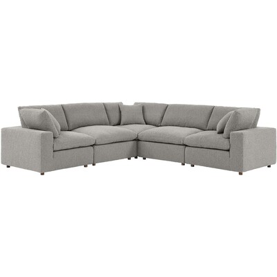 Modway Furniture Commix 5-Piece Down Filled Overstuffed Boucle Sectional Sofa by Modway, 889654280057, EEI-6368