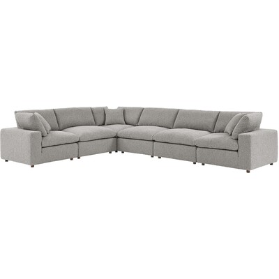 Modway Furniture Commix 6-Piece Down Filled Overstuffed Boucle Fabric Sectional Sofa by Modway, 889654280088, EEI-6369