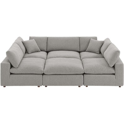 Modway Furniture Commix 6-Piece Down Filled Overstuffed Boucle Fabric Sectional Sofa by Modway, 889654280170, EEI-6372