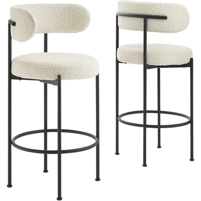 Modway Furniture Albie Boucle Fabric Bar Stools Set of 2 by Modway, 889654277774, EEI-6520