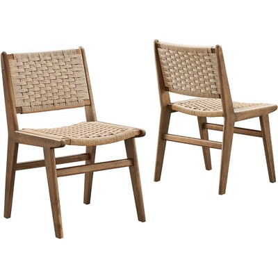 Modway Furniture Saoirse Woven Rope Wood Dining Side Chair Set of 2 by Modway, 889654278283, EEI-6545