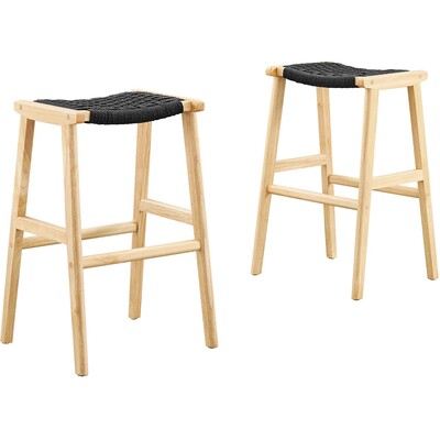 Modway Furniture Saoirse Woven Rope Wood Bar Stool Set of 2 by Modway, 889654278429, EEI-6550