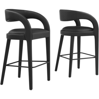 Modway Furniture Pinnacle Vegan Leather Bar Stool Set of 2 by Modway, 889654278832, EEI-6567
