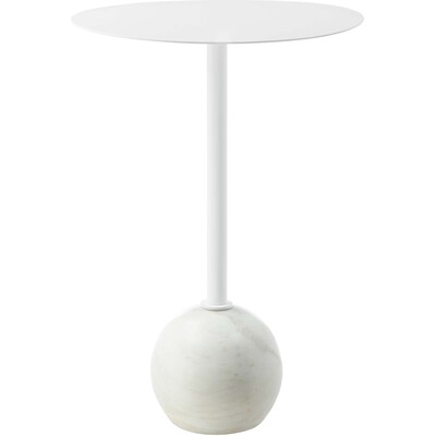 Modway Furniture Aliza Round White Marble Side Table by Modway, 889654282143, EEI-6606