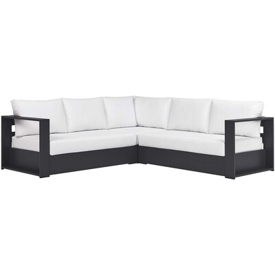 Modway Furniture Tahoe 3-Piece Outdoor Patio Powder-Coated Aluminum Sectional Sofa Set by Modway, 889654293323, EEI-6668