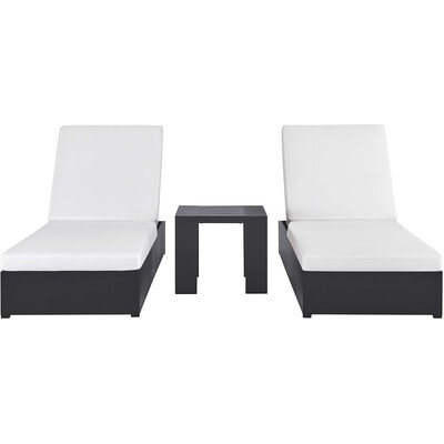 Modway Furniture Tahoe 3-Piece Outdoor Patio Powder-Coated Aluminum Chaise Lounge Set by Modway, 889654293477, EEI-6673