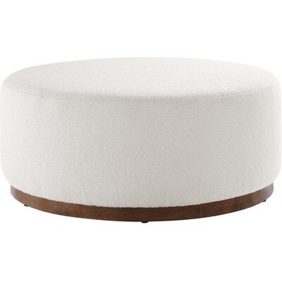 Modway Furniture Tilden Large 38 inch Round Boucle Upholstered Upholstered Ottoman by Modway, 889654283416, EEI-6682
