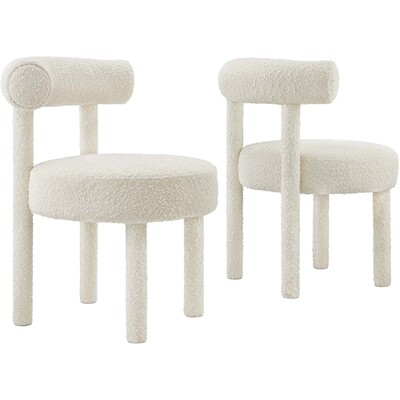 Modway Furniture Toulouse Boucle Fabric Dining Chair Set of 2 by Modway, 889654286516, EEI-6705