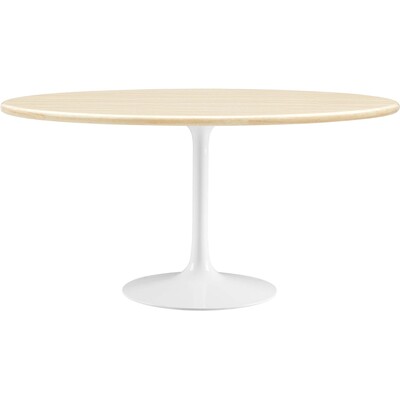 Modway Furniture Lippa 60” Oval Faux Travertine Dining Table by Modway, 889654288336, EEI-6757
