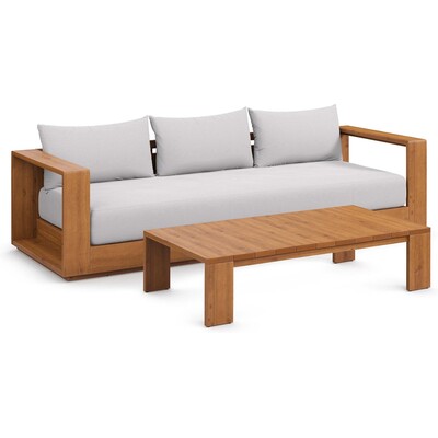 Modway Furniture Tahoe 2-Piece Outdoor Patio Acacia Wood Sofa and Coffee Table Set by Modway, 889654177548, EEI-6799