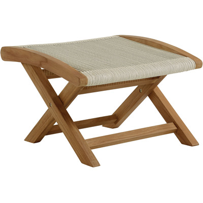 Modway Furniture Vienna Outdoor Patio Teak and Rope Folding Ottoman by Modway, 889654287452, EEI-6809