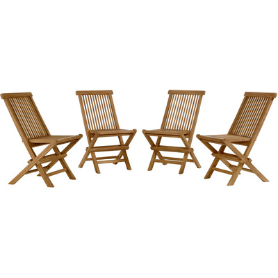 Modway Furniture Vienna Outdoor Patio Teak Wood Folding Dining Chairs Set of 4 by Modway, 889654291497, EEI-6812