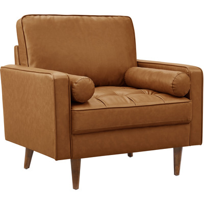 Modway Furniture Valour Tufted Vegan Leather Accent Armchair by Modway, 889654174615, EEI-6971