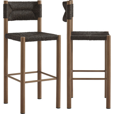 Modway Furniture Parkland Outdoor Patio Rattan and Aluminum Bar Stools Set of 2 by Modway, 889654295150, EEI-6984