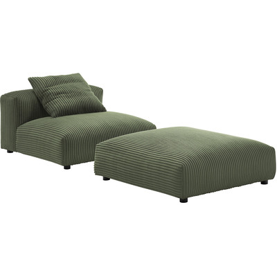 Modway Furniture Solace Modular Corduroy Upholstered Armless Chair and Ottoman Set by Modway, 889654176961, EEI-7022