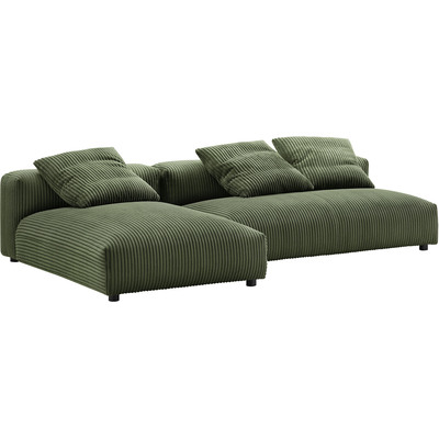 Modway Furniture Solace 2-Piece Modular Corduroy Upholstered Sectional Sofa With Chaise by Modway, 889654177012, EEI-7024