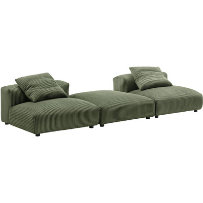 Modway Furniture Solace 3-Piece Modular Corduroy Upholstered Sectional Sofa by Modway, 889654177111, EEI-7028