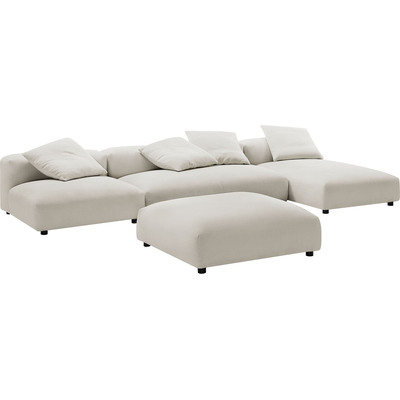 Modway Furniture Solace 4-Piece Modular Upholstered Fabric Sectional Sofa With Ottoman by Modway, 889654177234, EEI-7033