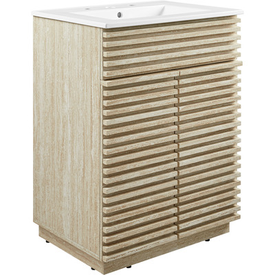 Modway Furniture Render 24 inch Faux Travertine Bathroom Vanity With Sink by Modway, 889654179160, EEI-7047