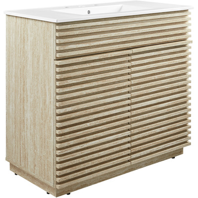 Modway Furniture Render 36 inch Faux Travertine Bathroom Vanity With Sink by Modway, 889654179320, EEI-7049
