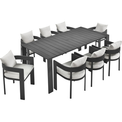 Modway Furniture Tahoe 9-Piece Outdoor Patio Aluminum Dining Set by Modway, 889654061465, EEI-7059
