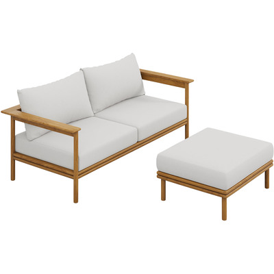 Modway Furniture Wren 2-Piece Outdoor Patio Teak Wood Sofa and Ottoman Set by Modway, 889654179368, EEI-7066