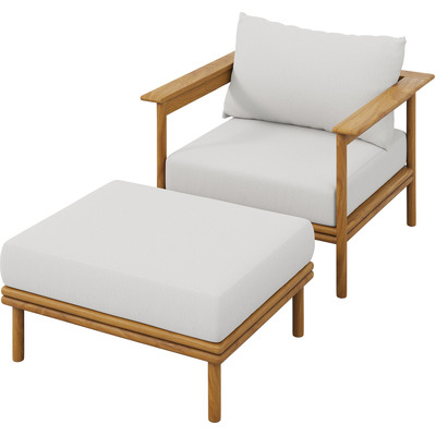 Modway Furniture Wren Outdoor Patio Teak Wood Armchair and Ottoman Set by Modway, 889654179399, EEI-7067