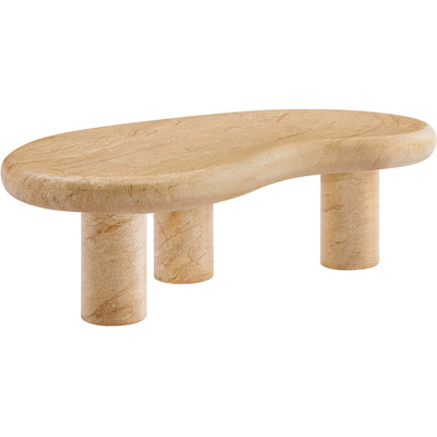 Modway Furniture Elowen Indoor - Outdoor Patio Textured Faux Travertine Coffee Table by Modway, 889654175544, EEI-7093