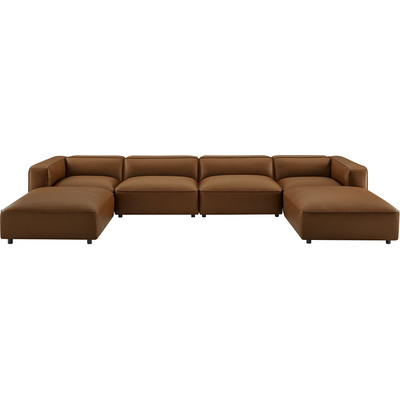 Modway Furniture Auren 6-Piece Upholstered Vegan Leather Modular Sofa by Modway, 889654176541, EEI-7134